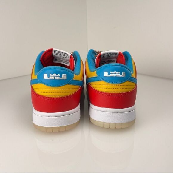Size 10.5 - Nike Dunk Low x LeBron James x Fruity Pebbles Red - Picture 5 of 9